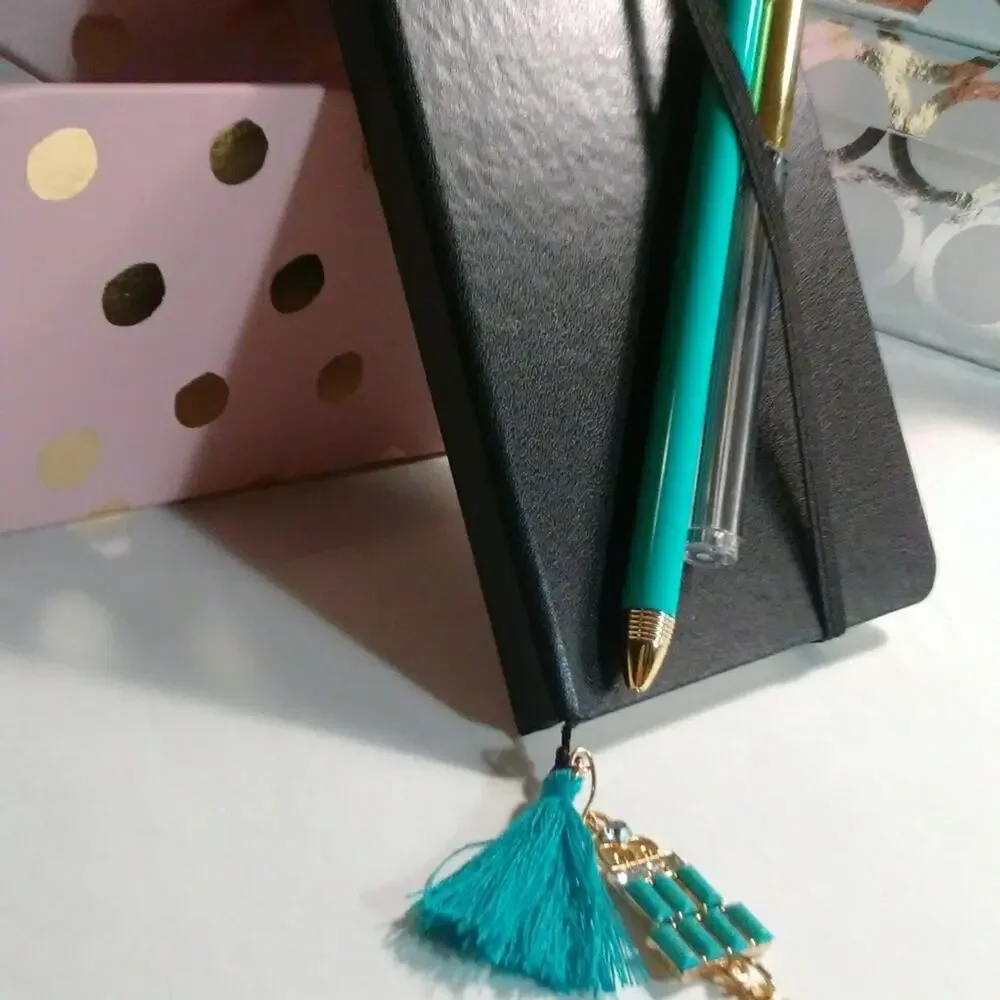 Notebook Journal Black Hardcover Fancy Bookmark insert Pencil Duo with Gift‎ Box